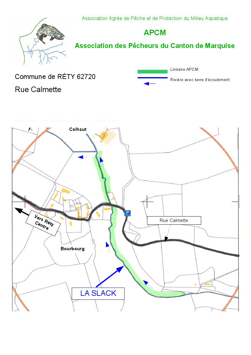 Carte imprimable de la Slack  Rty au niveau de la rue Calmette. Pour l'imprimer, faite un clic droit sur l'image puis Imprimer l'image