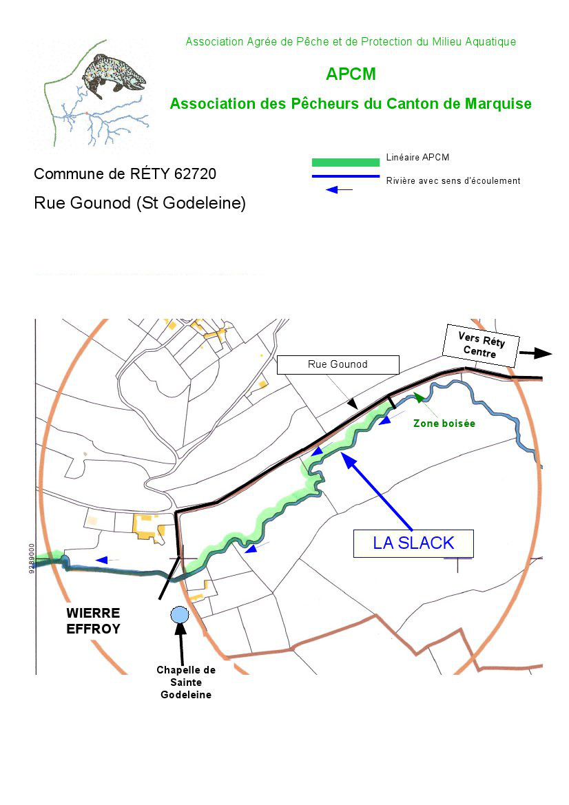 Carte imprimable de la Slack  Rty au niveau de St Godelaine le long de la rue Gounod. Pour l'imprimer, faite un clic droit sur l'image puis Imprimer l'image